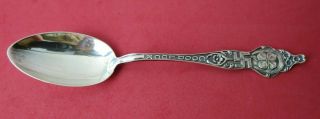 Clover Indian Swastica Wishbone GOOD LUCK Sterling Silver Souvenir Spoon 5 1/2 