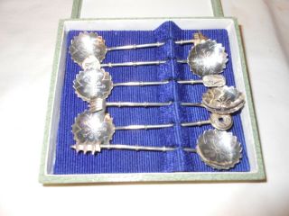 Vintage Set Of 6 Oriental.  950 Sterling Silver Demitasse/tea Spoons