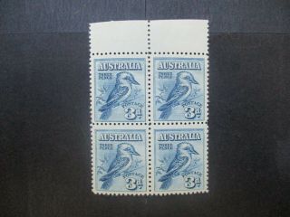 Pre Decimal Stamps: 3d Kookaburra Block Of 4 - Rare - (g306)