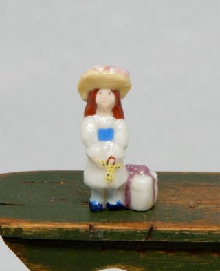 Vintage Ron Benson Porcelain Girl Statue W Doll Artisan Dollhouse Miniature 1:12