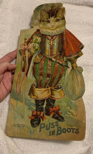 Rare Antique 1896 Puss In Boots By Mcloughlin Bros. ,  Childs Book