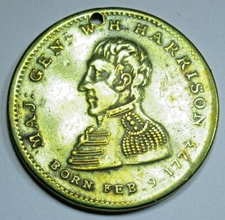 1840 Usa Maj Gen W.  H.  Harrison The Peoples Choice Election Token Medal Antique