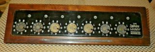 Vintage The Lighting Calculator Machine Metal With Wood Base - Dial Calculator