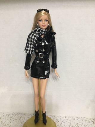 Barbie Doll Model Muse 2012 Tim Gunn Mackie Face Faux Leather Jacket Boots Rare
