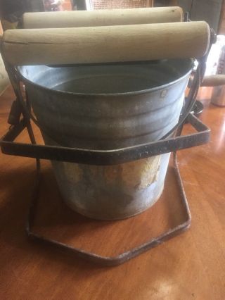 Rare Vintage Bucket Pail Washing Machine With Washer Ringer