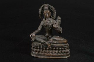 A3716: Xf Chinese Copper Buddhist Statue Sculpture Ornament Buddhist Art