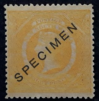 Rare 1854 Nsw Australia 8d Dull Yellow Orange Large Diadem Stamp Specimen O/p