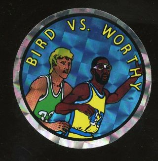 Rare 1985 Prism - Jewel Stickers Larry Bird Vs.  James Worthy 3