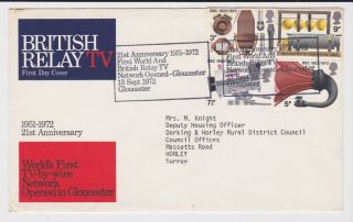 Gb Stamps Rare First Day Cover 1972 Bbc Gloucester British Relay Tv Official