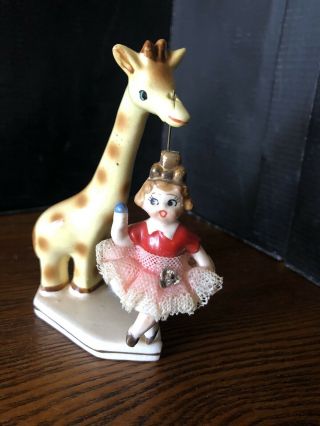 Ex Rare 5 " Vintage Ucagco Spinning Ballerina & Giraffe Japan