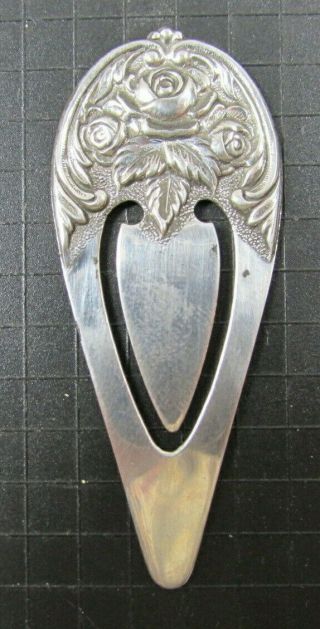 Sterling Silver Kirk & Sons Repousse Roses Bookmark No.  9 S&h