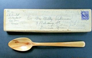 Antique American Folk Art Hand Carved Wood Wooden Spoon Old Town Maine