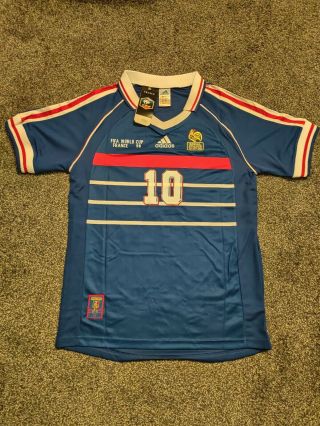 World Cup Final1998 Retro Classic France 98 Zidane 10 Jersey Shirt.  Rare.  Medium