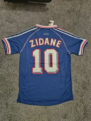 World Cup FINAL1998 Retro Classic FRANCE 98 ZIDANE 10 Jersey Shirt.  Rare.  Medium 2