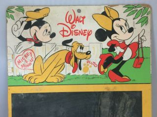Rare Old Vintage Walt Disney Mickey & Minnie Mouse Chalkboard Pluto 1950 - 60 ' s 3