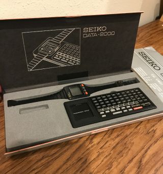 Vintage Seiko Data - 2000 Uw01 Smart Digital Watch W/ Keyboard 1980 