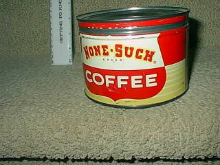 Rare Vintage None Such Brand Coffee Tin Can 1 Pound Size W/lid Sprague Warner