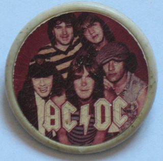 Ac Dc Old Russian Pin Badge Button Singer Musician Band Vintage Rock Old Rare