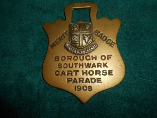 Antique Horse Harness Brass Merit Badge