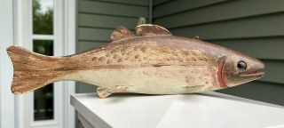 Fish Spearing Decoy,  " Ljv " Approx.  8 Inches,  Wooden,  Paint