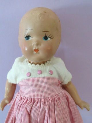 VINTAGE EARLY 1940s VOGUE TODDLES COMPOSITION Pre - Ginny Doll Co.  with RARE DRESS 2