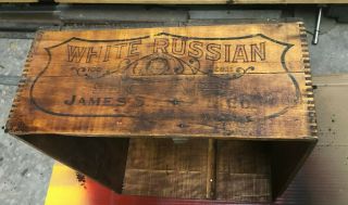 White Russian Soap Wooden Crate Box Advertising Decor Vintage James S Kirk & Co.