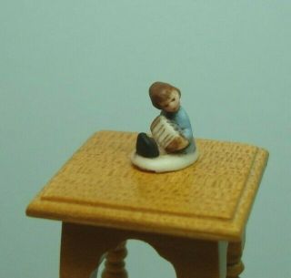 Dollhouse Miniatures Figurine Child Playing Accordion By Betty Neiswender,  1993