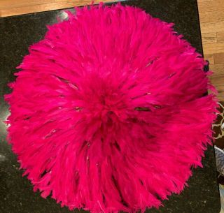 32 " Pink / African Feather Headdress / Juju Hat /
