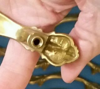 21 Vintage Amerock Antique Brass Door Drawer Cabinet Pulls Hardware Fleur de Lis 3