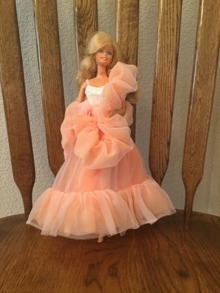 Vintage 1984 Peaches N Cream Barbie Doll And Accessories