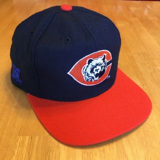 RARE Vintage VTG 90s Starter NFL Chicago Bears Snapback Hat In Navy Blue Orange 2