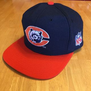 RARE Vintage VTG 90s Starter NFL Chicago Bears Snapback Hat In Navy Blue Orange 3