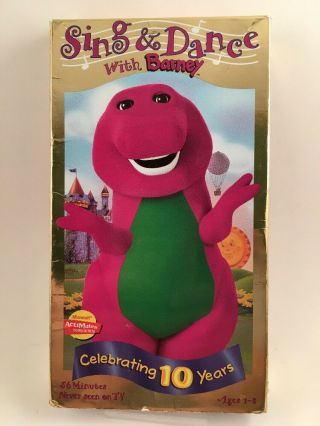 Barney - Sing And Dance With Barney (vhs,  1999) Celebrating 10 Years Oop Rare
