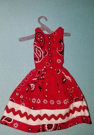 Vintage Barbie Home Made Bandana Dress 1960 