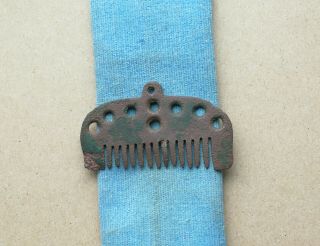 Ancient Viking Bronze Comb For The Beard And Hair Very Rare