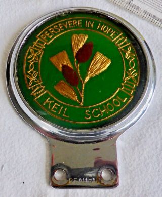 Vintage Keil School Dumbarton Beaulah Made Car Badge 1950 