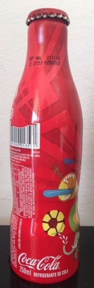Coca Cola Aluminium Bottle Fifa World Cup 2010 South Africa Brazil Rare