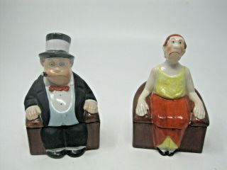 Maggie & Jiggs 1923 Very Rare Vintage Comic Characters Feature Services Ceramic