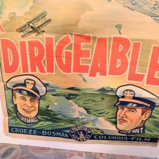 Rare 1930 ' s French Movie Poster DIRIGEABLE Columbia Film Graves & Holt 2