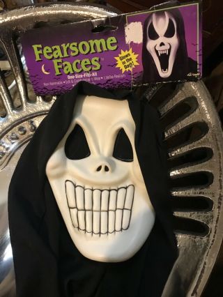 Vintage Tagged Fearsome Faces Mask Mk Stamp Scream Ghostface Rare Tag