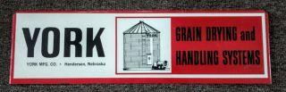 Rare Vintage York Grain Drying Bins Dealer Metal Sign.  Nebraska.