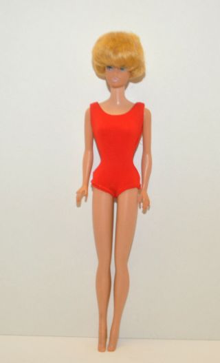 Vintage Mattel 1958 Barbie 1962 Midge Blonde Bubble Cut Japan Red Swimsuit