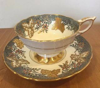 Royal Stafford England " Leaf Berry " Bone China Tea Cup And Saucer