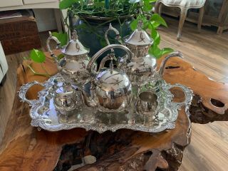 Sheridan Silver On Copper Tea / Coffee Set 6 Pc Excell.  Cond.