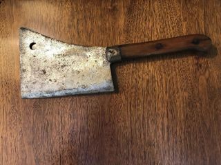 Antique Nichol’s Bros.  Meat Cleaver Butcher Block Knife Meat Tool 14” Very Rare