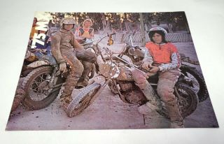 Vintage 1975 Mx Yamaha Motorcycle Dealer Sales Brochure Ad