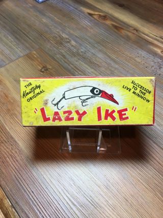 Vintage Fishing Lure Box Only Lazy Ike Br.  W.  Large Tough Old Box