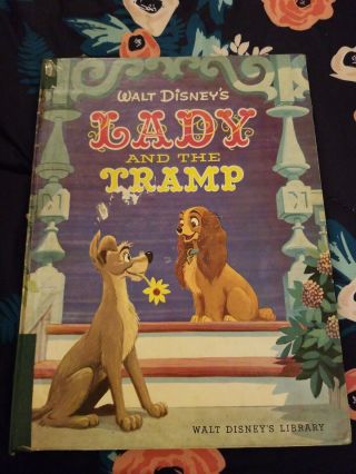 Lady And The Tramp 1955 Vintage Big Golden Book Rare Version Disney Library