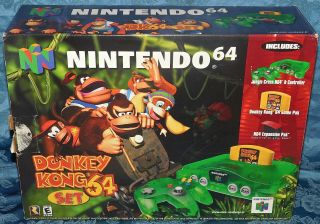 Donkey Kong Nintendo N64 Jungle Green Set Box Only To Complete Your System Rare