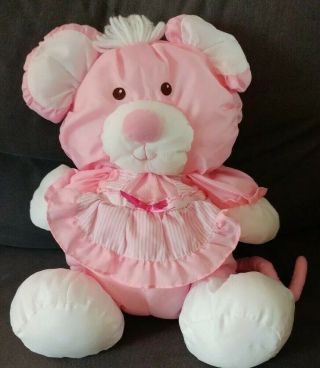 Rare Vintage 1992 Fisher Price Puffalump Pink Mouse 14”